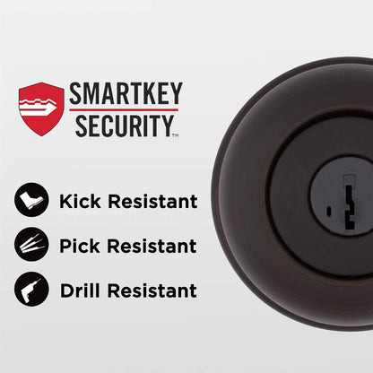 Kwikset 400CV-11P Cove Keyed Entry Knob Smartkey Security Venetian Bronze