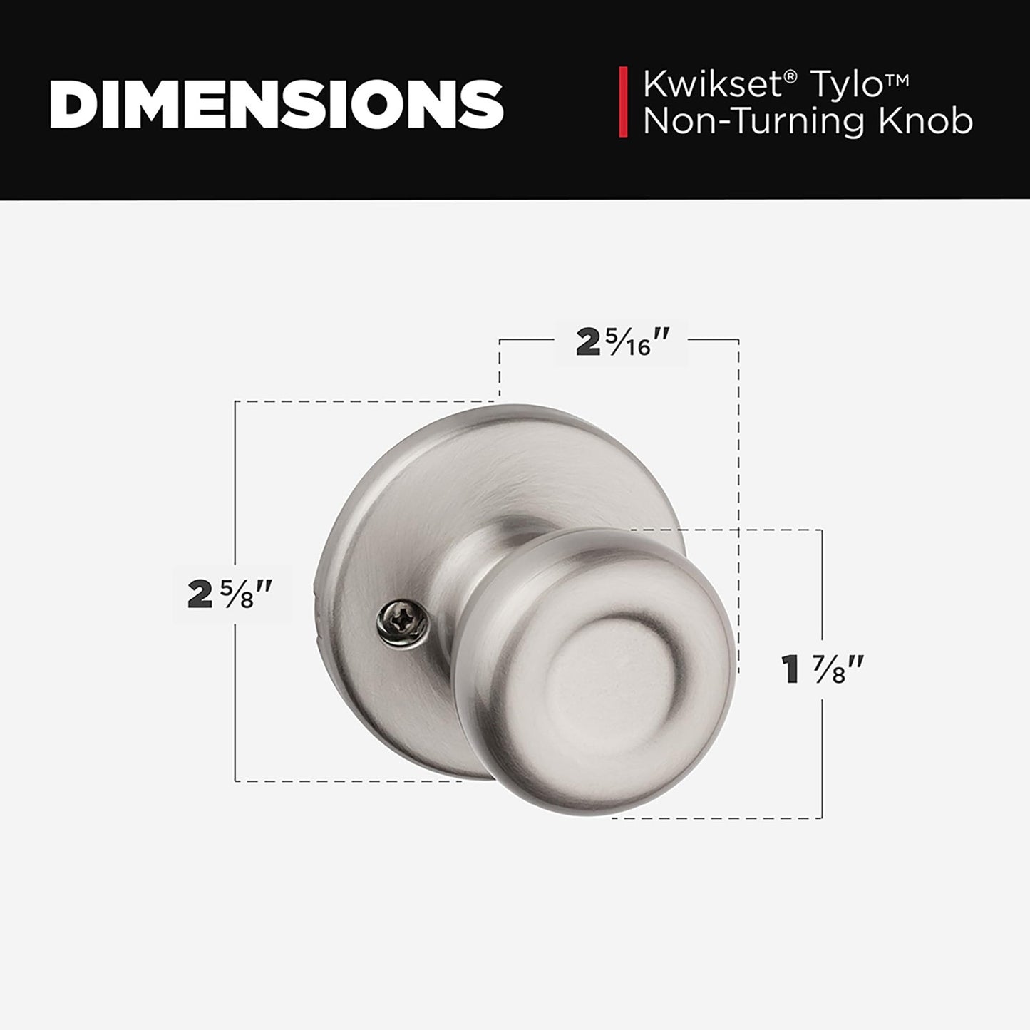 Kwikset 488T-15V1 Tylo Knob Half Dummy Satin Nickel Finish