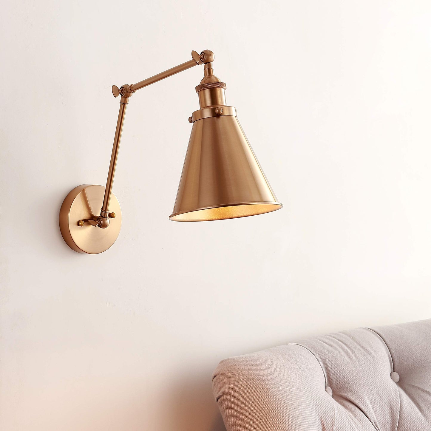 JONATHAN Y JYL7461A Rover 7"  Wall Sconce Brass Gold adjustable arm