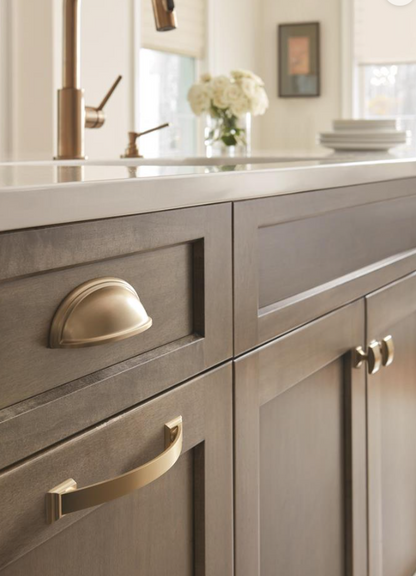 Amerock - Ashby Cup Pull - 3 or 4 in center to center - Golden Champagne