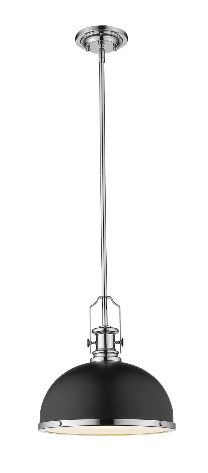 Z-Lite 725P12-MB+BN 1 Light Pendant, Matte Black + Brushed Nickel