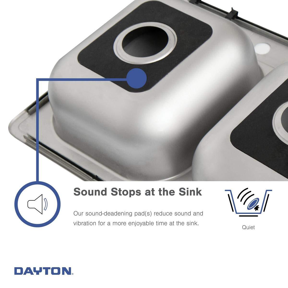 Dayton D233223 Equal Double Bowl Top Mount Stainless Steel Sink