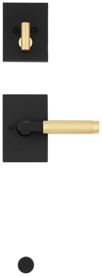 Kwikset 971PVLRCT Prava Lever Keyed Entry Set Rectangle Rose-Satin Brass