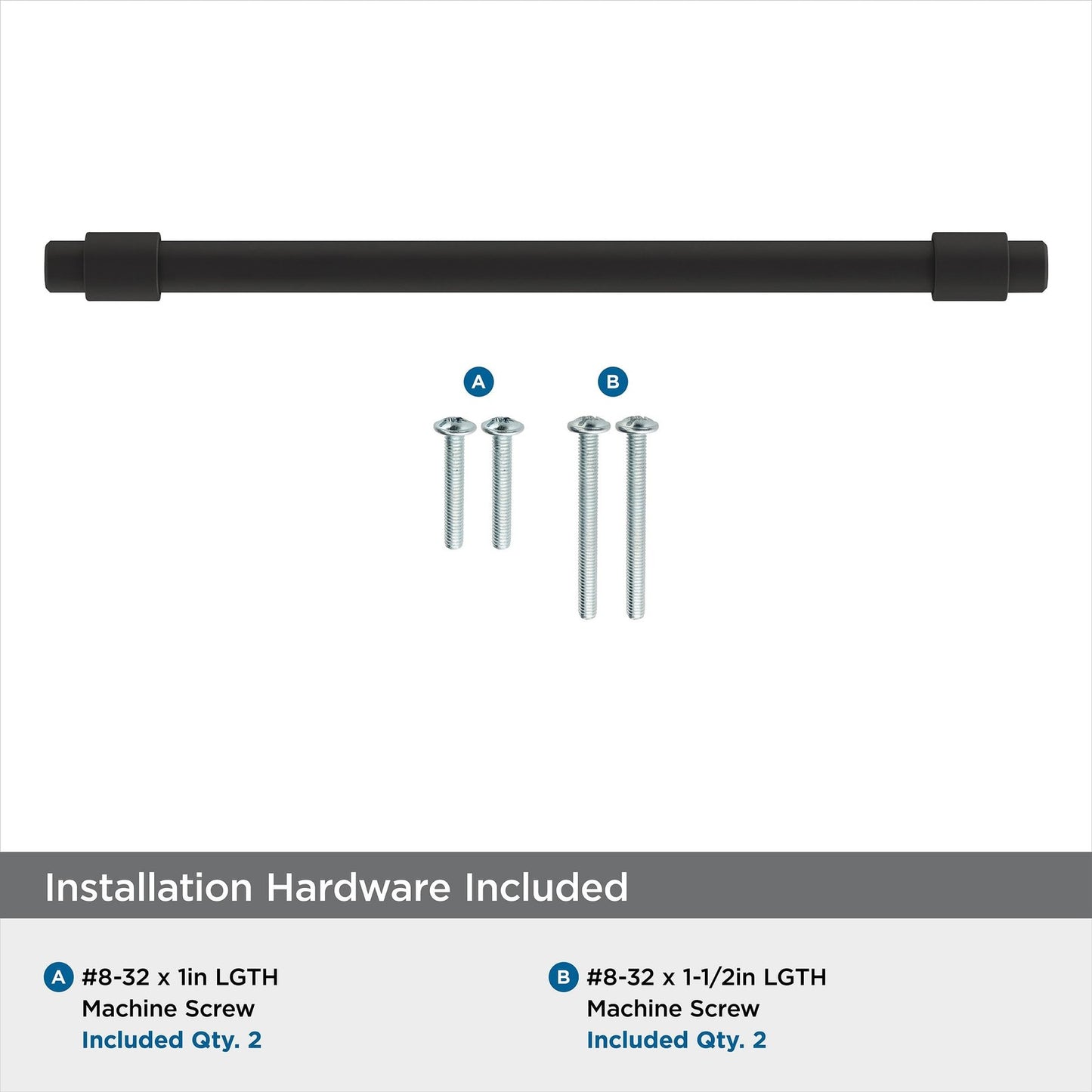 Amerock BP36860FB Destine Cabinet Pull Matte Black 6-5/16" C2C