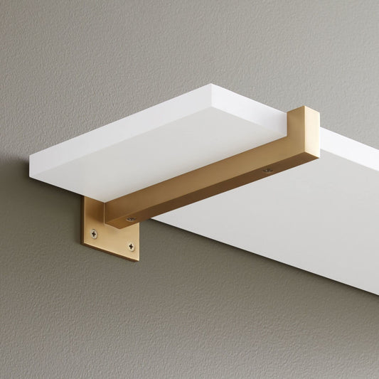Signature Hardware 482449 Bodwell 9" Brass Shelf Bracket - Satin Brass