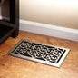 Signature HW-Old Victorian Brass Floor Register-Mottled Antique Pewter-14x2-1/4"