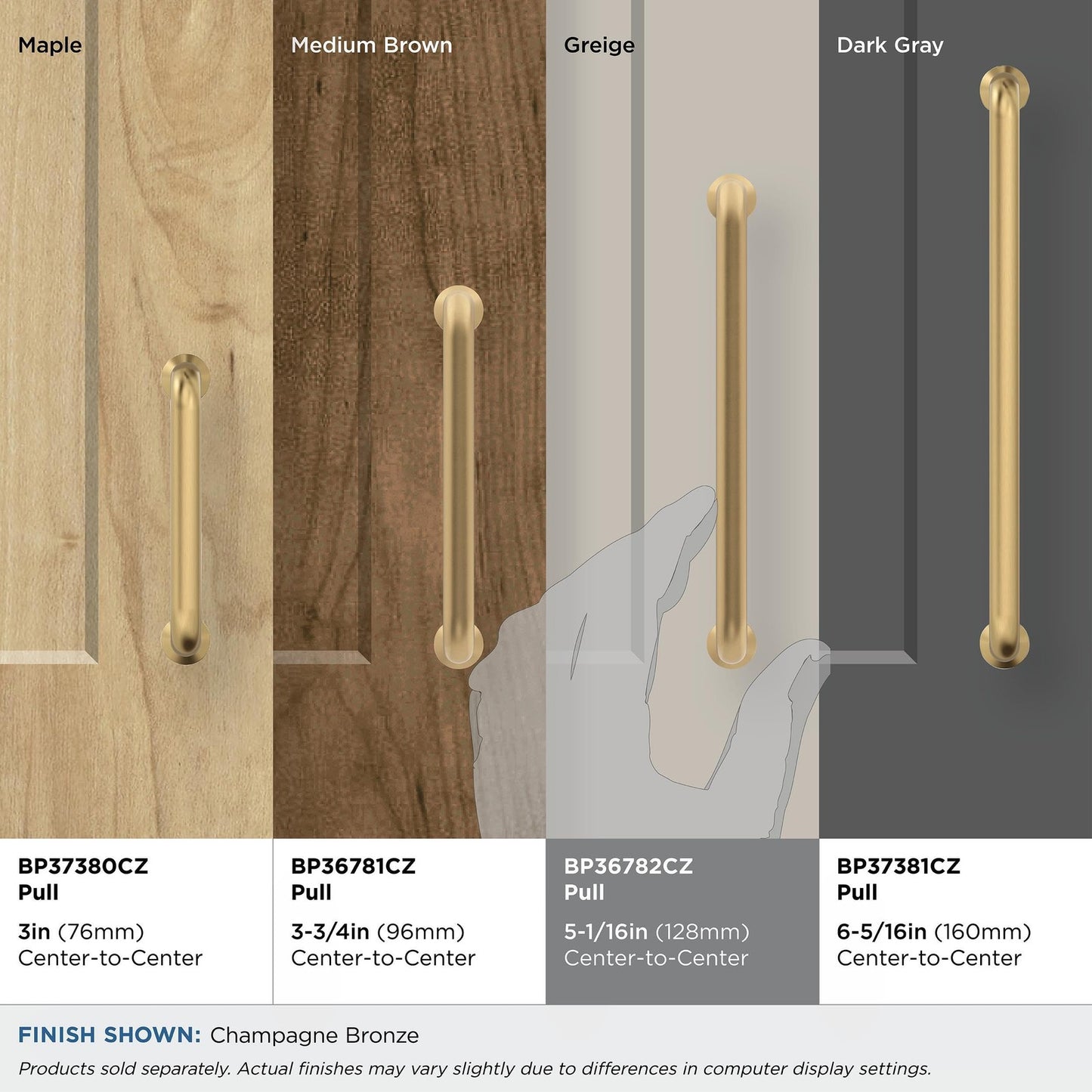 Amerock BP36782CZ Factor Cabinet Pull Champagne Bronze 5-1/16" C2C