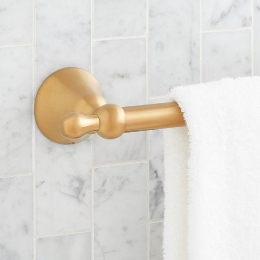 Signature Hardware 955108 Traditional 27-1/8" Towel Bar - Brushed Gold