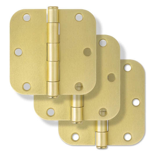 Miseno MDH3503 3-1/2 x 3-1/2 Plain Bearing Door Hinge 3-Pack Champagne Brass