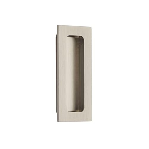 Emtek 220304US15 Modern Rectangular 4" Rectangular Flush Door Pull Satin Nickel