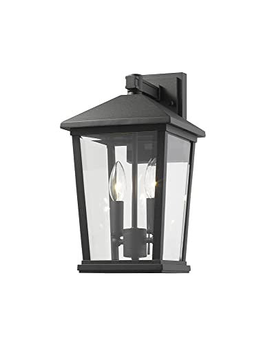 Z-Lite 568M-BK 2 Light Outdoor Wall Sconce, Black