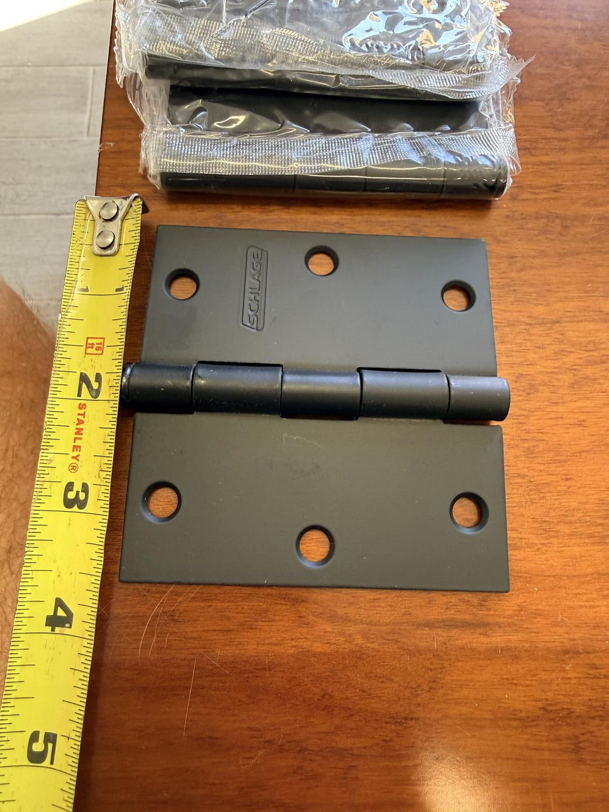 Schlage S3P1010F-RP-622 3.5" Door Hinge w/Square Corner - Matte Black (3-Pack)