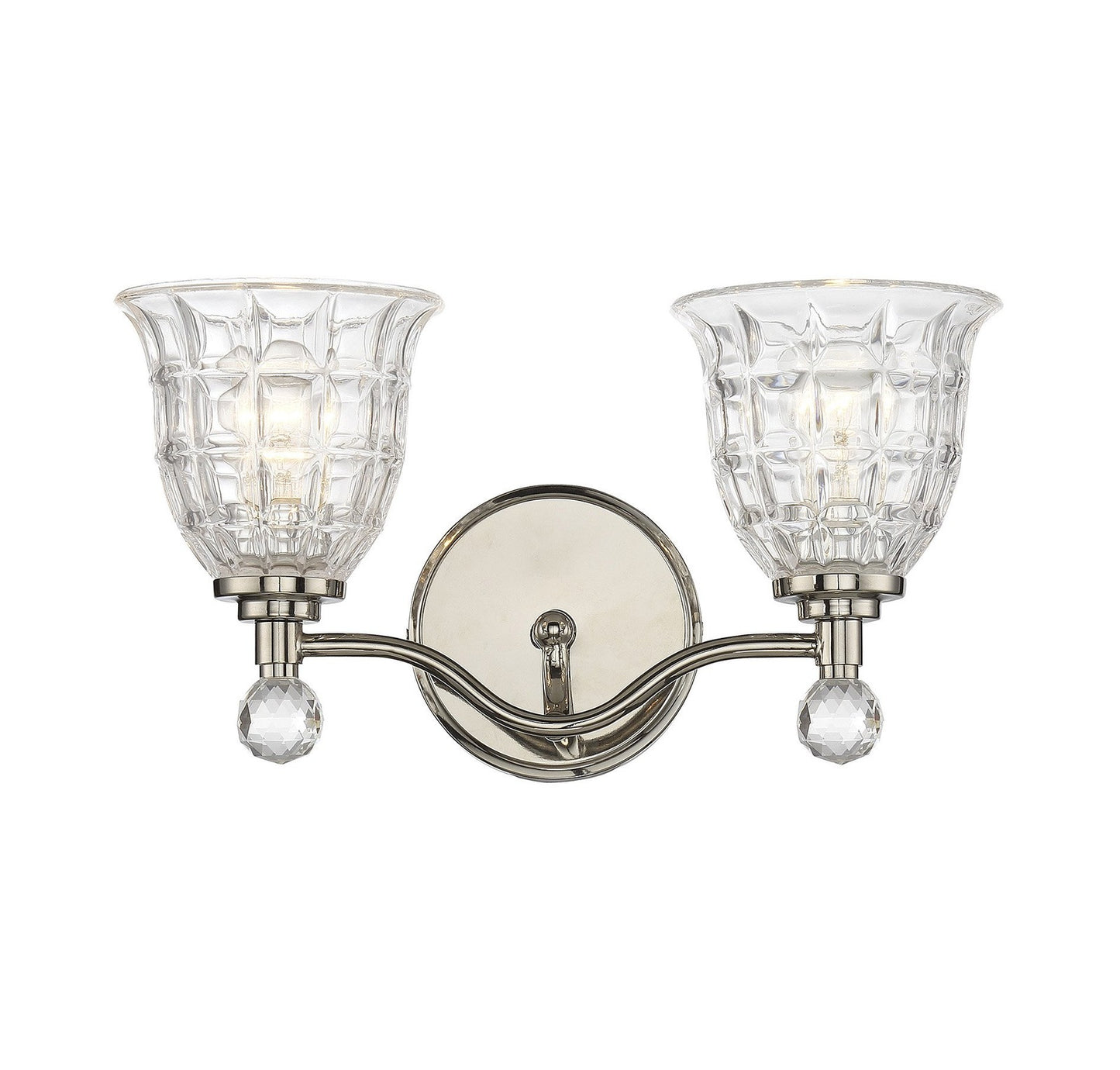 Savoy House 8-880-2-109 Birone Clear Glass Bathroom Vanity Light Polished Nickel