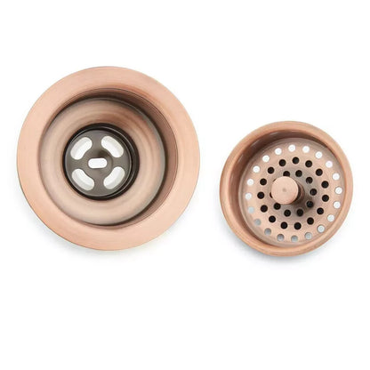 Signature Hardware-3-1/2" Kitchen Sink Basket Strainer-Satin Copper