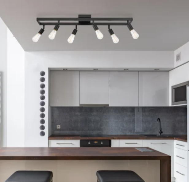 Globe Electric 91007791 Weston 6 Light 36" Wide Fixed Rail Ceiling Fixture-Black