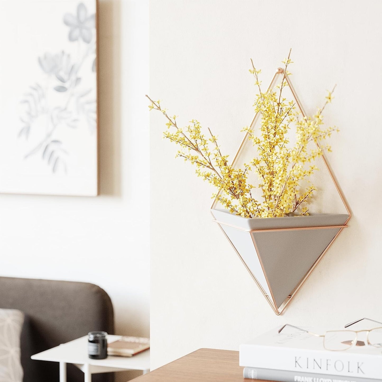 Umbra 470752-Hanging Planter Vase Wall Decor, Pot and Container - Grey/Copper