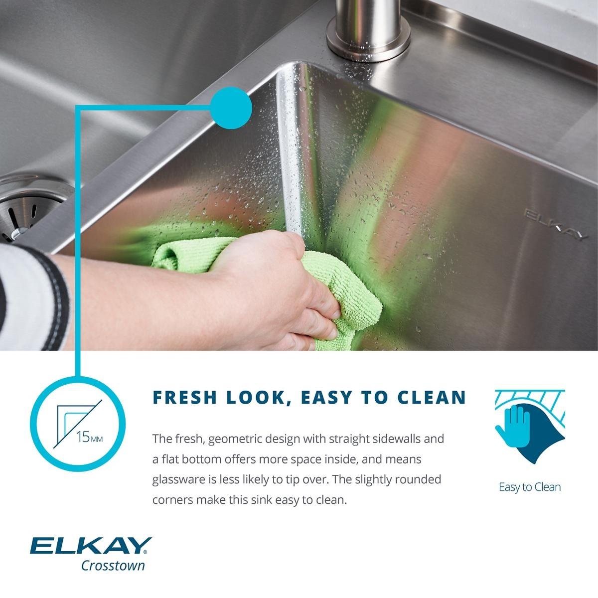 Elkay ECTRU12179TC Crosstown 13-1/2" Undermount Basin Stainless Steel Bar Sink