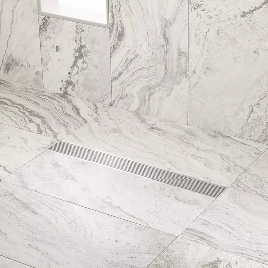 Signature Hardware - Carmen 24"Polished Stainless Steel Rectangular Shower Drain