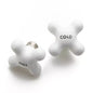 Signature Hardware-Small Porcelain Cross Handles-Pair of 2-White/Brushed Nickel