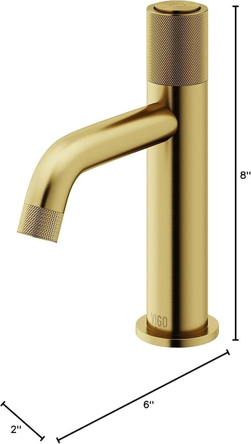 VIGO VG01048MG Apollo Single Hole 1-Handle Touch-on Bathroom Brushed Gold
