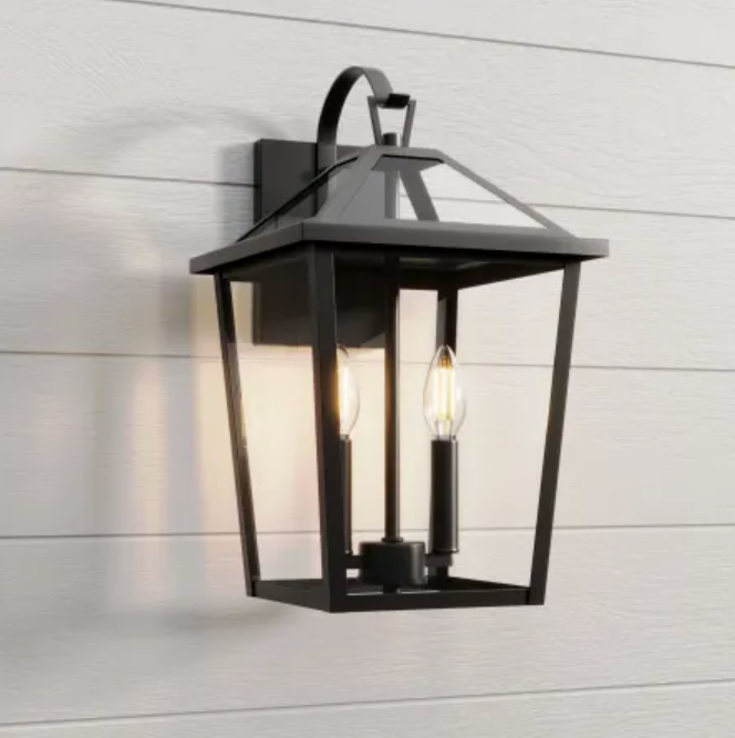 Millennium Lighting Mensun 2 Light 18" Outdoor Wall Sconce w/Clear Glass-Black