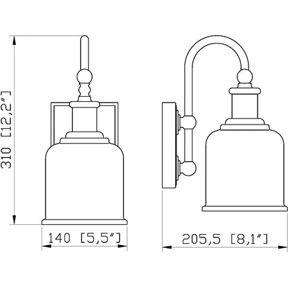 Z-Lite 1 Light Wall Sconce 734-1S-BN
