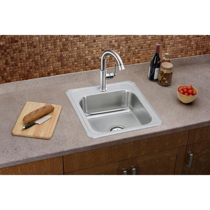 Elkay LKEC2012LS Explore Single Hole Bar Faucet with Forward Only Lever Handle - Lustrous Steel