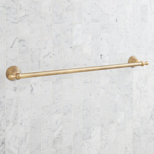 Signature Hardware 955108 Traditional 27-1/8" Towel Bar - Brushed Gold