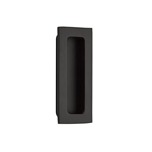 Emtek 220304US19 Modern Rectangular 4" Rectangular Flush Door Pull Black