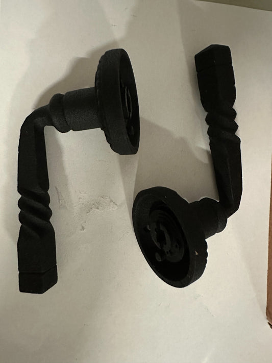 Signature Hardware-Twisted Iron Lever Door Set Rope Motif-Black Powder Coat