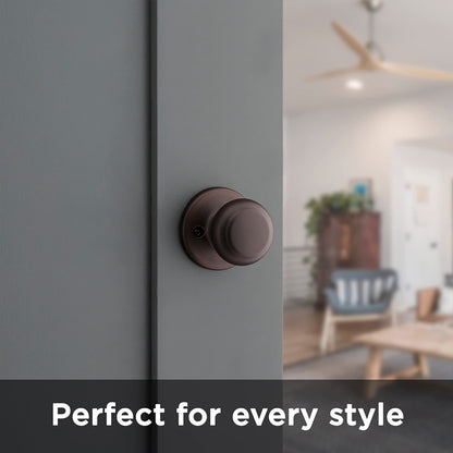 Kwikset 200CV11P Cove Interior Passage Door Knob Non-Locking Venetian Bronze