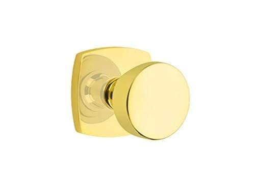 Emtek 5306LAUUS4 Full Dummy Set, Urban Modern Rosette, Laurent Knob, Satin Brass