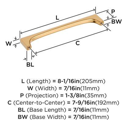 Amerock Merced 7-9/16" Center-to-Center Champagne Bronze Cabinet Pull, BP37426CZ