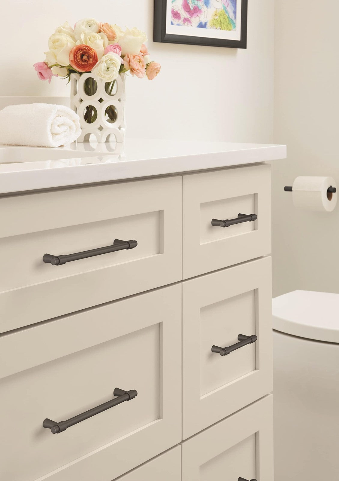 Amerock BP36860FB Destine Cabinet Pull Matte Black 6-5/16" C2C