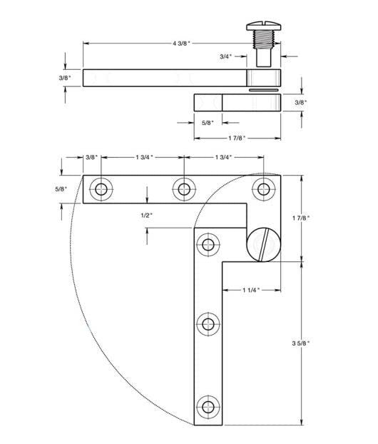 Deltana PH60U19 Solid Brass 4 3/8-Inch x 5/8-Inch x 3/8-Inch Pivot Hinge