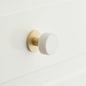 Signature Hardware SH553097WHI Jarek 1-1/4" Round Cabinet Knob-Marble/SatinBrass