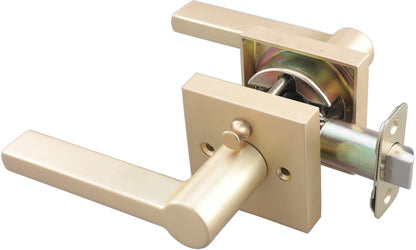 Miseno MLK3022 Lorton Flat Bar Privacy Door Lever Set - Satin Brass