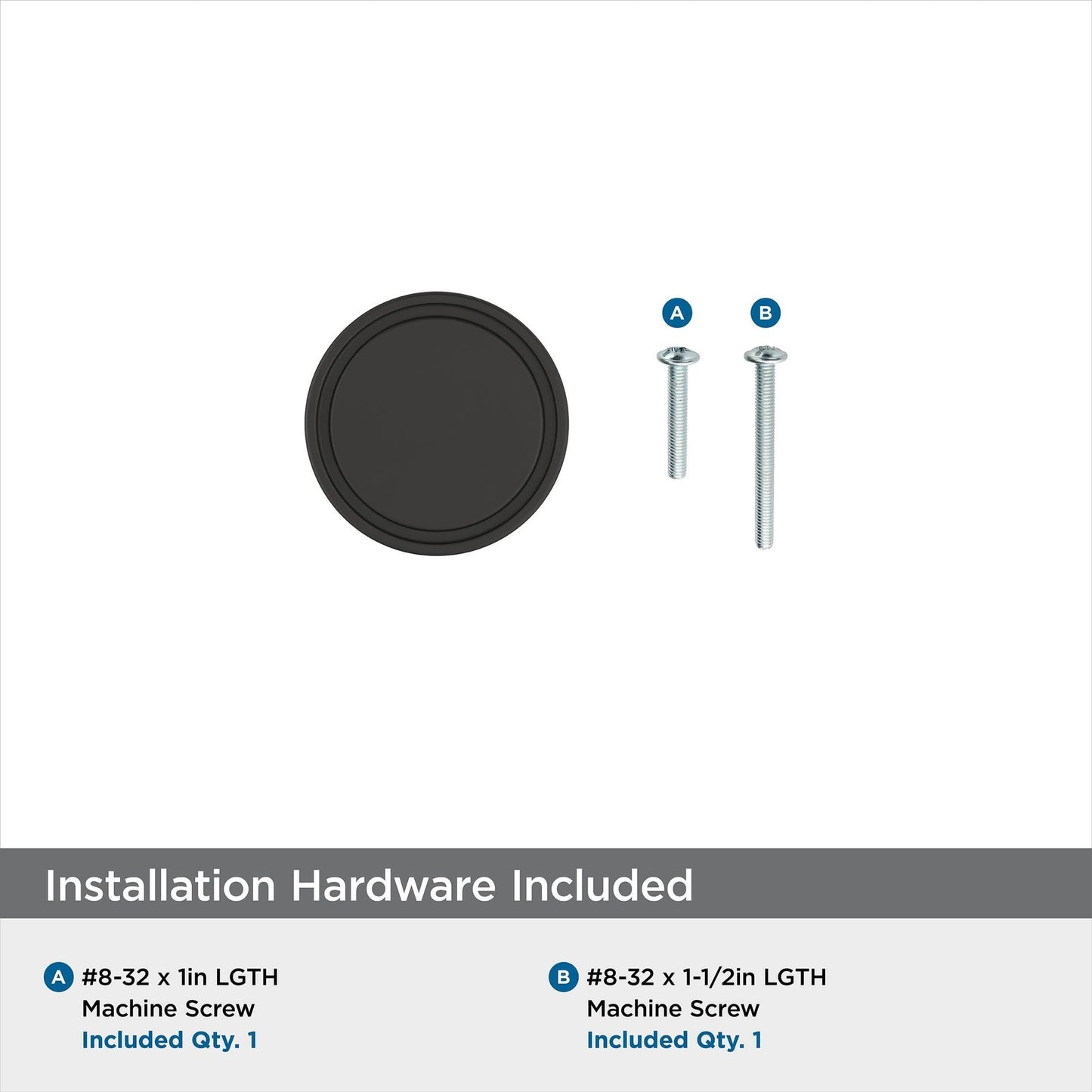 Amerock BP36857FB Destine Cabinet Knob Matte Black 1-3/8" Diameter