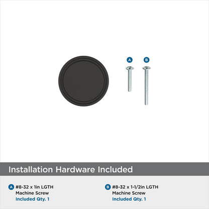 Amerock BP36857FB Destine Cabinet Knob Matte Black 1-3/8" Diameter