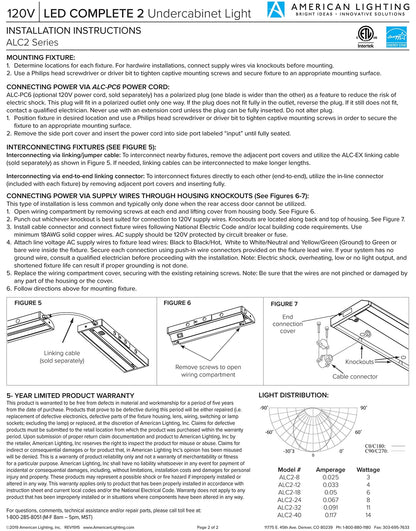 American Lighting LED Undercabinet Light 24" Complete Collection (ALC2-24-WH)