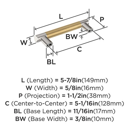 Amerock BP36558PNCZ Esquire 5-1/16" C2C PN/Champagne Bronze Cabinet Pull