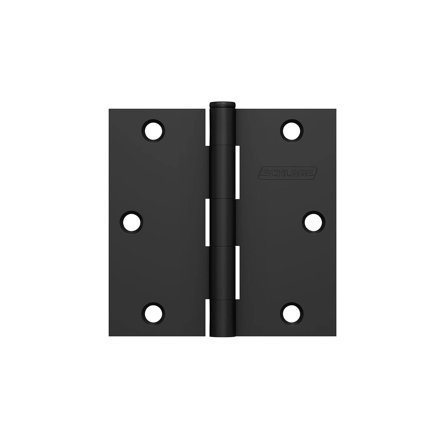 Schlage S3P1010F-RP-622 3.5" Door Hinge w/Square Corner - Matte Black (3-Pack)