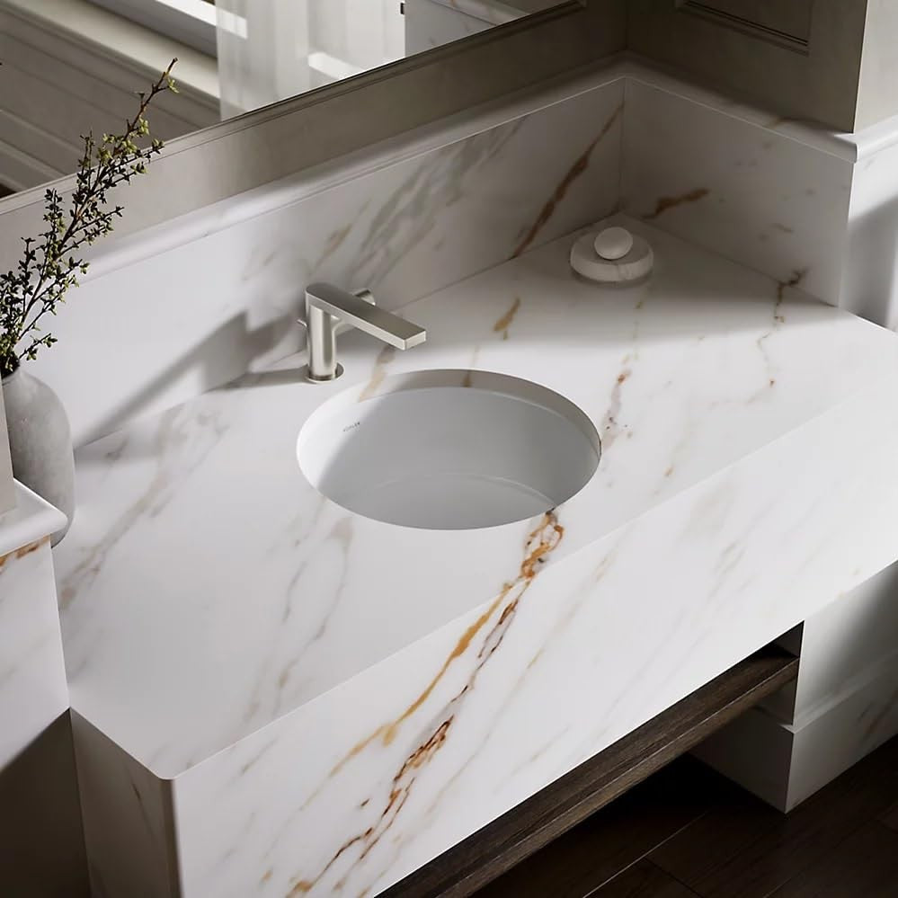 Kohler K-2883-96 1-Bowl Round Undermount Bath Sink Biscuit