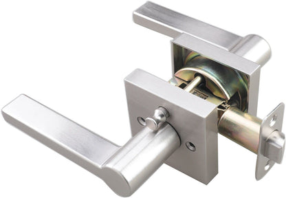 Miseno MLK3022 Lorton Flat Bar Privacy Door Lever Set - Satin Brass