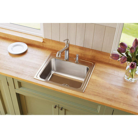 Elkay Lustertone DLR2219103 Single Bowl Top Mount Stainless Steel Sink