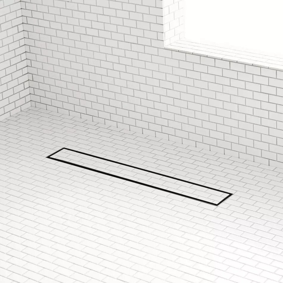 Signature Hardware - 18" Cohen Linear Tile-In Shower Drain - Matte Black