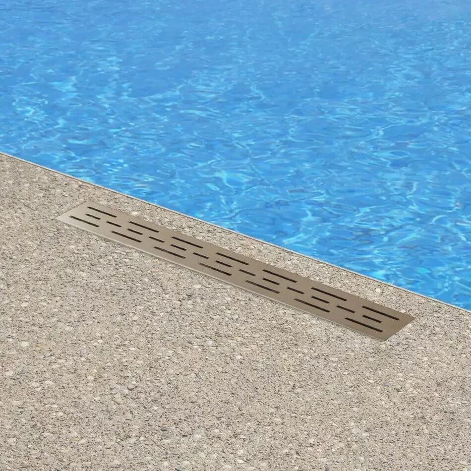 Signature Hardware - Effendi 24" Outdoor Linear Shower Drain - Brushed SS