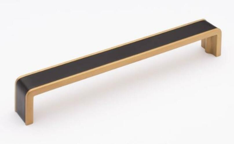 Sietto P-2000-8-MB-SB Die Cast Zinc Cabinet Pull Matte Black&Satin Brass 8" C/C