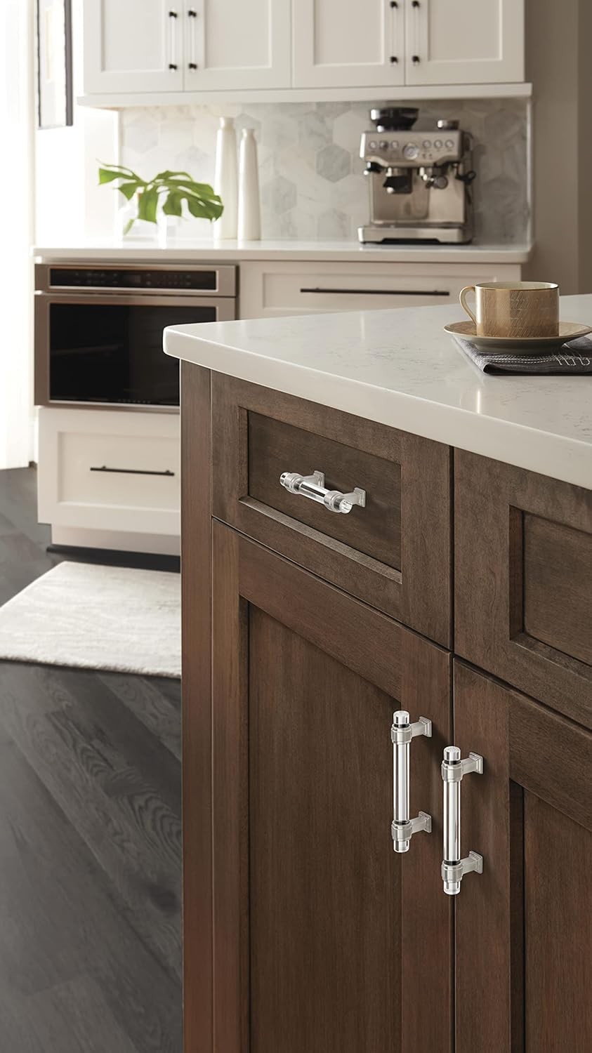Amerock BP36654CG10 Cabinet Pull Clear/Satin Nickel 3-3/4" C2C Glacio