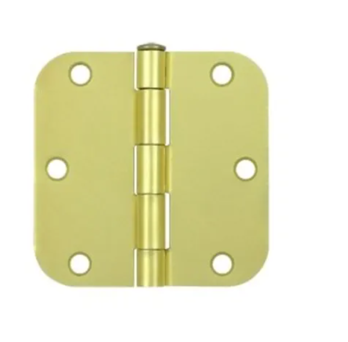 Deltana S35R5BB4 3.5"x3.5" Ball Bearing Mortise Hinge Pair - Brushed Brass